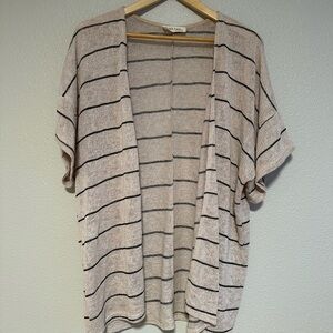 Knit stripped kimono